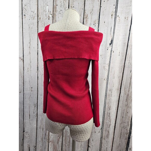 ALK Women's M Tribekka 4 Ribbed Off Shoulder Lace Up Detail Pullover Sweater NEW - Picture 6 of 11